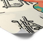 Nancy mit Gitarre und Tasse Kaffeepuster Poster (Ecke)
