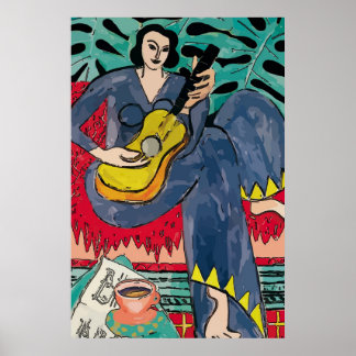 Nancy mit Gitarre und Tasse Kaffeepuster Poster