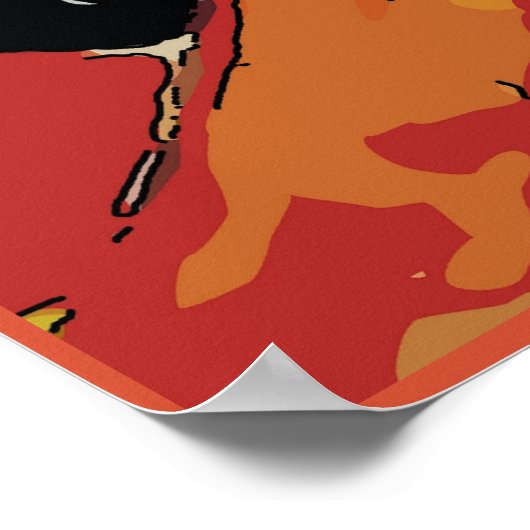 Nancy mit Katze und Farne Poster (Ecke)