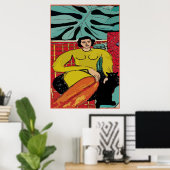 Nancy mit Katze und Farne Poster (Heimbüro)