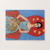 Nancy mit Sitzkatze Puzzle (Horizontal)