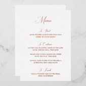 Nancy Modern Wedding Menu Folieneinladung (Vorderseite/Rückseite)