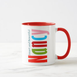 "Nancy" Name in lebendiger Spaß und farbenfroher S Tasse