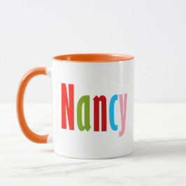 "Nancy" Name in lebendiger Spaß und farbenfroher S Tasse