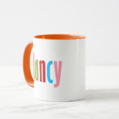 "Nancy" Name in lebendiger Spaß und farbenfroher S Tasse (Vorderseite Links)