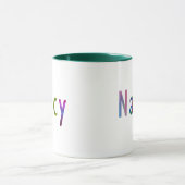 "Nancy" Name in lebhafter Frühlingsfarbe Kunst Tasse (Zentrum)