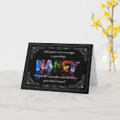 Nancy - Name in Lights Grußkarte (Foto) Karte (Gelbe Blume)