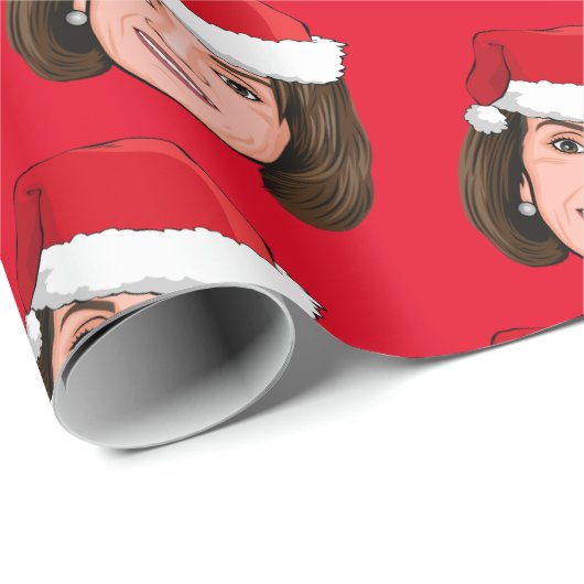 NANCY PELOSI Weihnachten Geschenkpapier (Rolleneckpunkt)