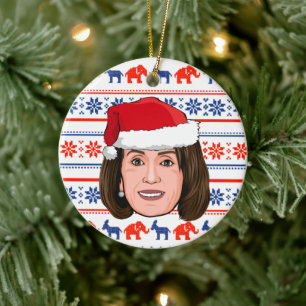 NANCY PELOSI Weihnachten Keramik Ornament