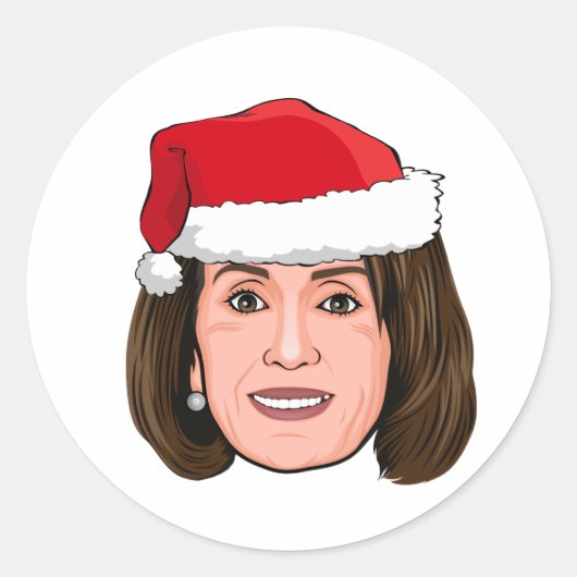 NANCY PELOSI Weihnachten Runder Aufkleber (Vorderseite)
