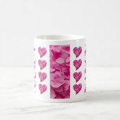 "Nancy" Pink Hydrangea Blumenbriefe & Herz Kaffeetasse (Mittel)