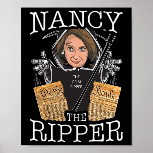 Nancy The Ripper Pelosi Rips The Constitution Pro Poster (Vorne)