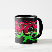 Nancy Vorname Name Graffiti red green Tasse (VorderseiteRechts)