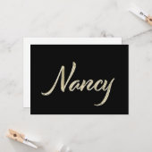 Nancy white gold Handwriting Karte (Vorderseite/Rückseite Beispiel)