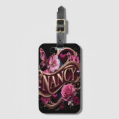 Nancy's Floral Namplate Gepäckanhänger (Vorderseite Vertikal)