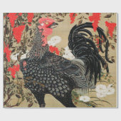 Nandina und Rooster Illustration von Ito Jakuchu Geschenkpapier (Flach)