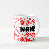 Nani mit japanischem Kanji und Hiragana Letters Kaffeetasse (VorderseiteRechts)