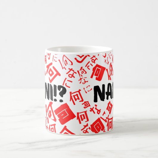 Nani mit japanischem Kanji und Hiragana Letters Kaffeetasse (Mittel)