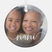 Nani Oma Script Overlay Ornament Aus Glas (Vorderseite)