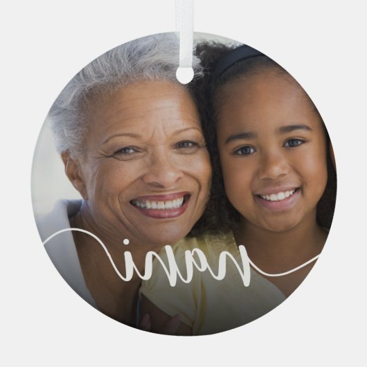 Nani Oma Script Overlay Ornament Aus Glas (Rückseite)