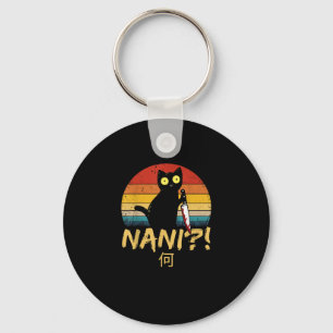 Nani! Was_ Vintage Schwarze Katze Omae Wa Meme Kit Schlüsselanhänger