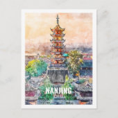 Nanjing China Berühmte Wasserfarbskizze Postkarte (Vorderseite)