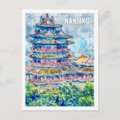 Nanjing China Berühmter Reiseort Wasserfarben Postkarte (Vorderseite)