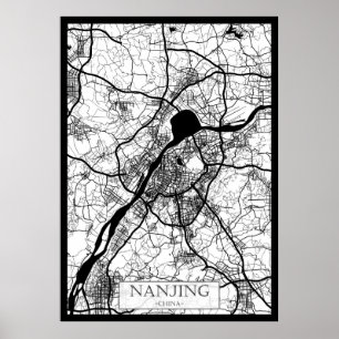 Nanjing China Karte Poster