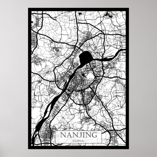 Nanjing China Karte Poster (Vorne)