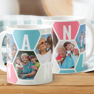 Nanna 5 Foto Editable 5 Letter Honeycomb Kaffeetasse