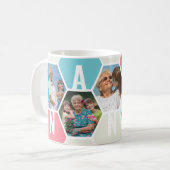 Nanna 5 Foto Editable 5 Letter Honeycomb Kaffeetasse (Vorderseite Links)