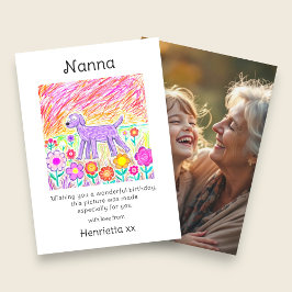 Nanna Birthday Card Child hand  Drawing photo  Mitteilungskarte