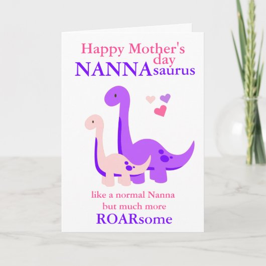 Nanna Dinosaur Muttertag Nanna saurus Karte (Vorderseite)