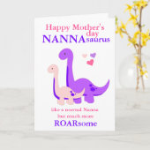 Nanna Dinosaur Muttertag Nanna saurus Karte (Gelbe Blume)