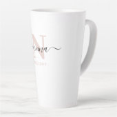 Nanna Elegant Script Monogram Blush Pink Milchtasse (Rechte Ecke)