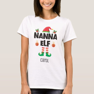 Nanna elf Familie passend Weihnachtskleidung Name T-Shirt