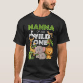 Nanna of the Wild One Zoo Birthday Safari Dschunge T-Shirt (Vorderseite)