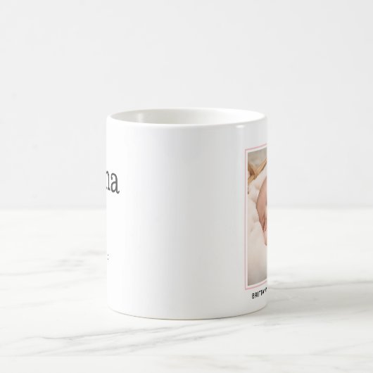 Nanna, rosa Herz, Single Foto Custom Kaffeetasse (Mittel)