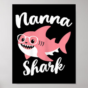 Nanna Shark Mother's Day Oma Funny Poster