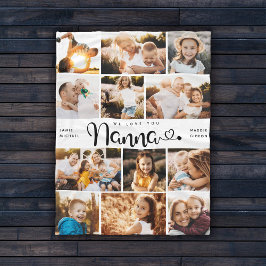 Nanna We Liebe you Hearts Modern Foto Collage Fleecedecke