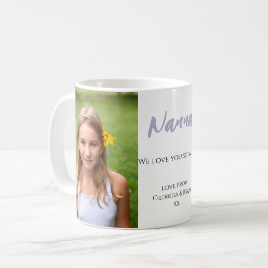 Nanna wir Liebe Sie so viel Foto Kaffeetasse (Vorderseite Links)