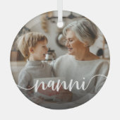 Nanni Oma Script Overlay Ornament Aus Glas (Vorderseite)