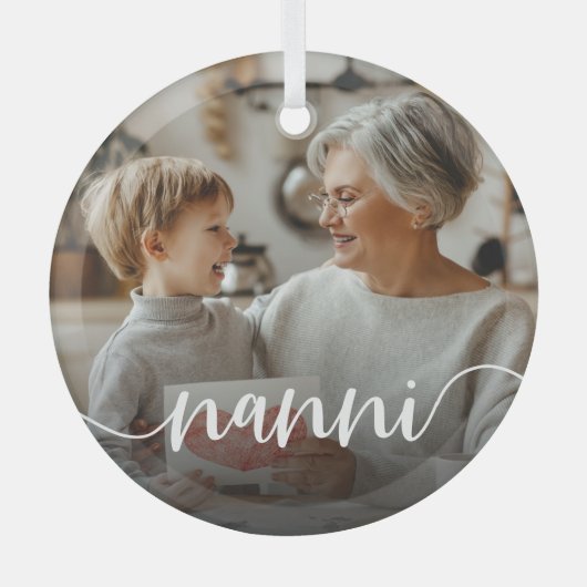 Nanni Oma Script Overlay Ornament Aus Glas (Vorderseite)