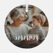 Nanni Oma Script Overlay Ornament Aus Glas (Rückseite)