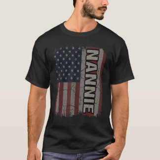 Nannie American Flag Vintag Mother's Day 4. T-Shirt