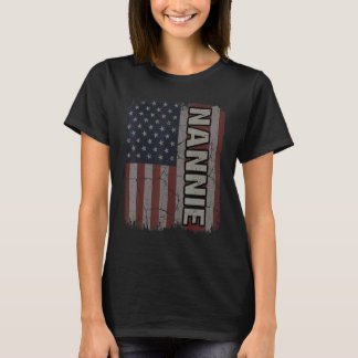 Nannie Amerikanische Flagge Vintage Muttertag 4. J T-Shirt