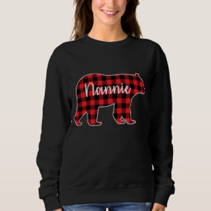 Nannie Bear Red Kariert Family Matching Christmas Sweatshirt
