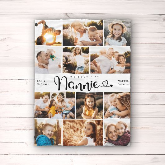 Nannie Wir Liebe hören Sie Moderne FotoCollage Fleecedecke