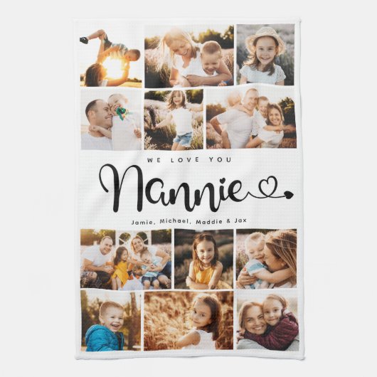 Nannie Wir Liebe hören Sie Moderne FotoCollage Geschirrtuch (Vertikal)