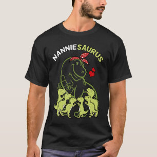 Nanniesaurus Nannie 6 Kinder Dinosaurier Muttertag T-Shirt
